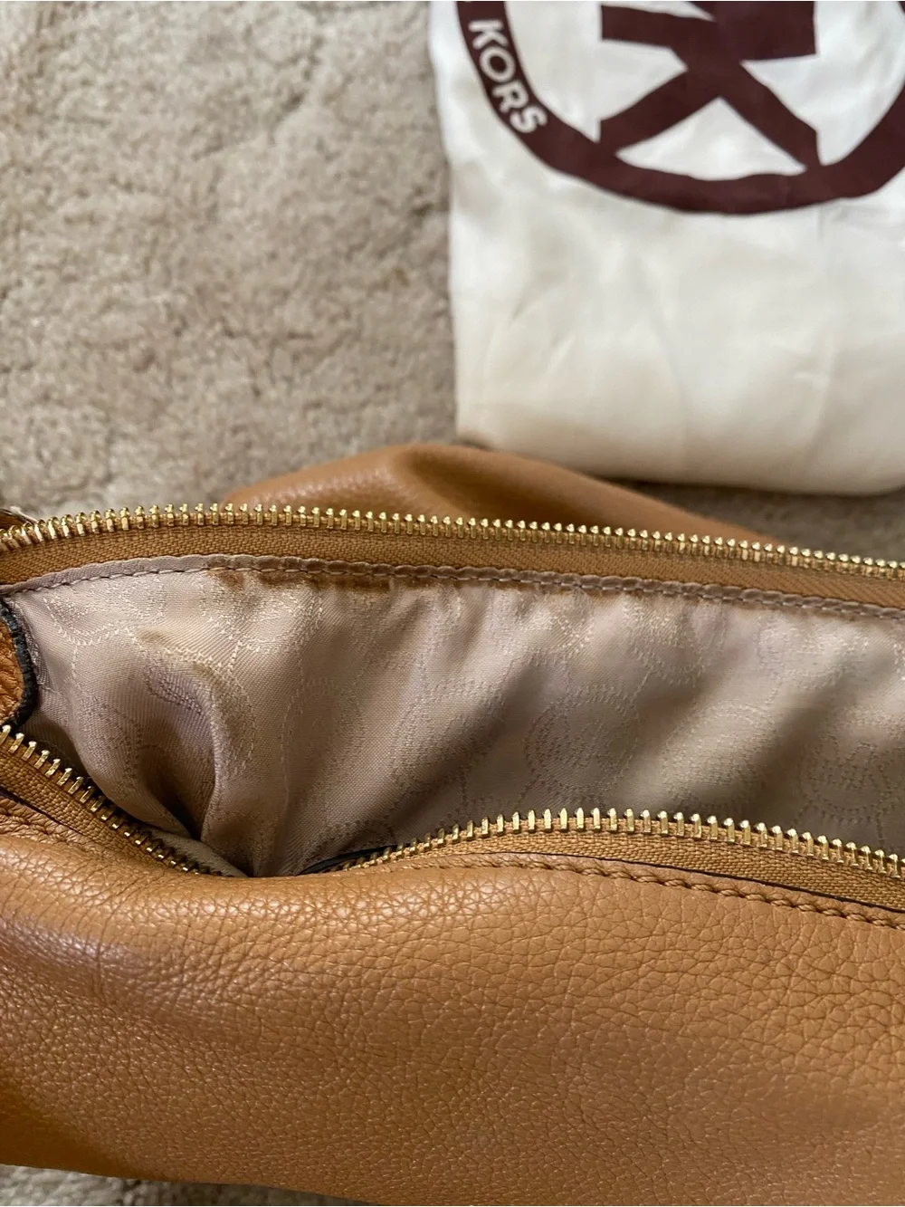 Michael Kors Caramel Brown Pebbled Leather Hobo
